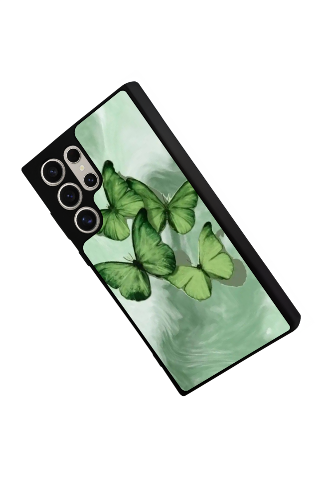 Samsung Galaxy S22 Ultra Uyumlu Kelebek Tasarımlı Glossy Premium Kılıf