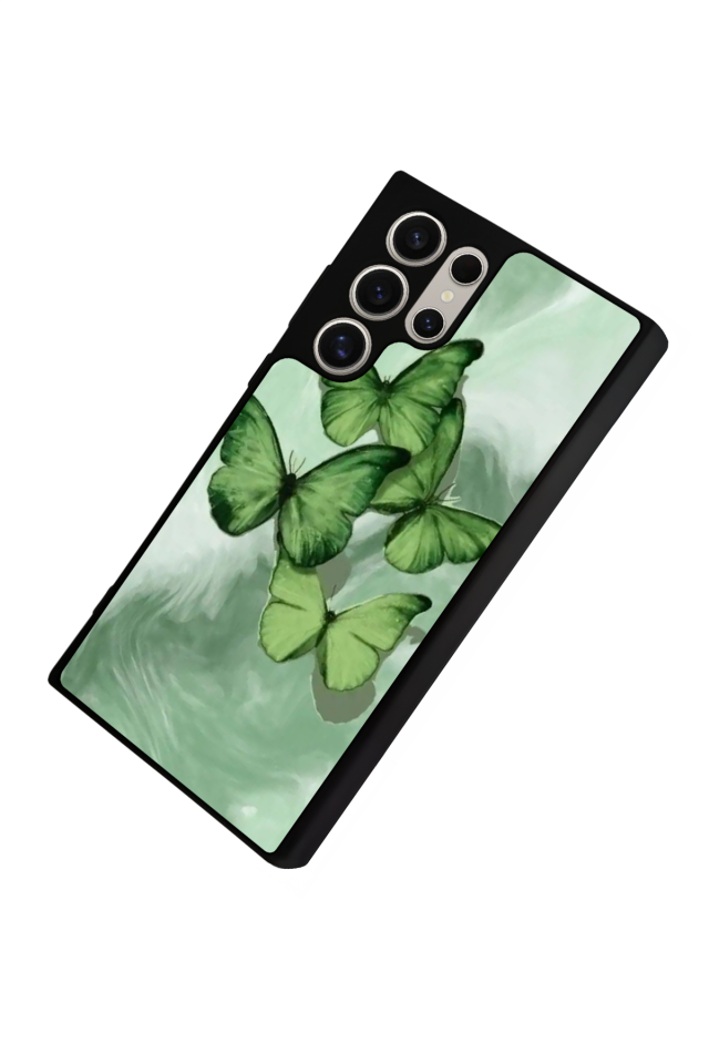 Samsung Galaxy S22 Ultra Uyumlu Kelebek Tasarımlı Glossy Premium Kılıf