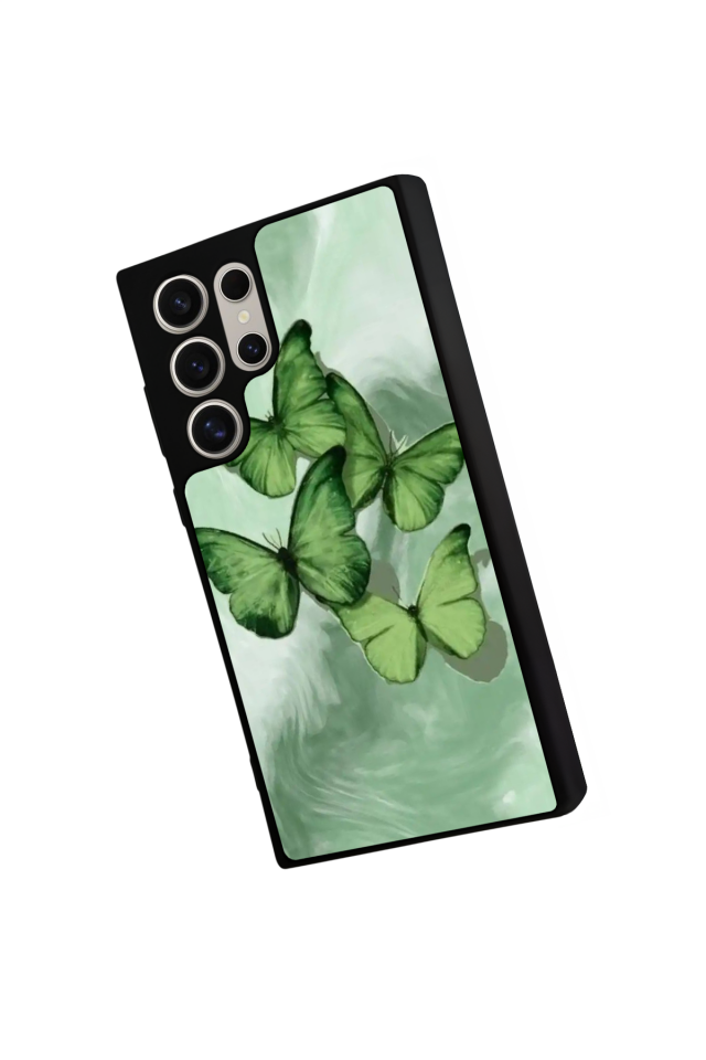 Samsung Galaxy S22 Ultra Uyumlu Kelebek Tasarımlı Glossy Premium Kılıf