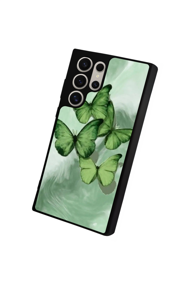 Samsung Galaxy S22 Ultra Uyumlu Kelebek Tasarımlı Glossy Premium Kılıf