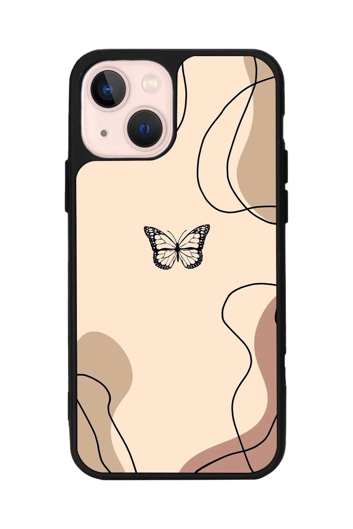 iPhone 14 Plus Uyumlu Kelebek Tasarımlı Glossy Premium Kılıf
