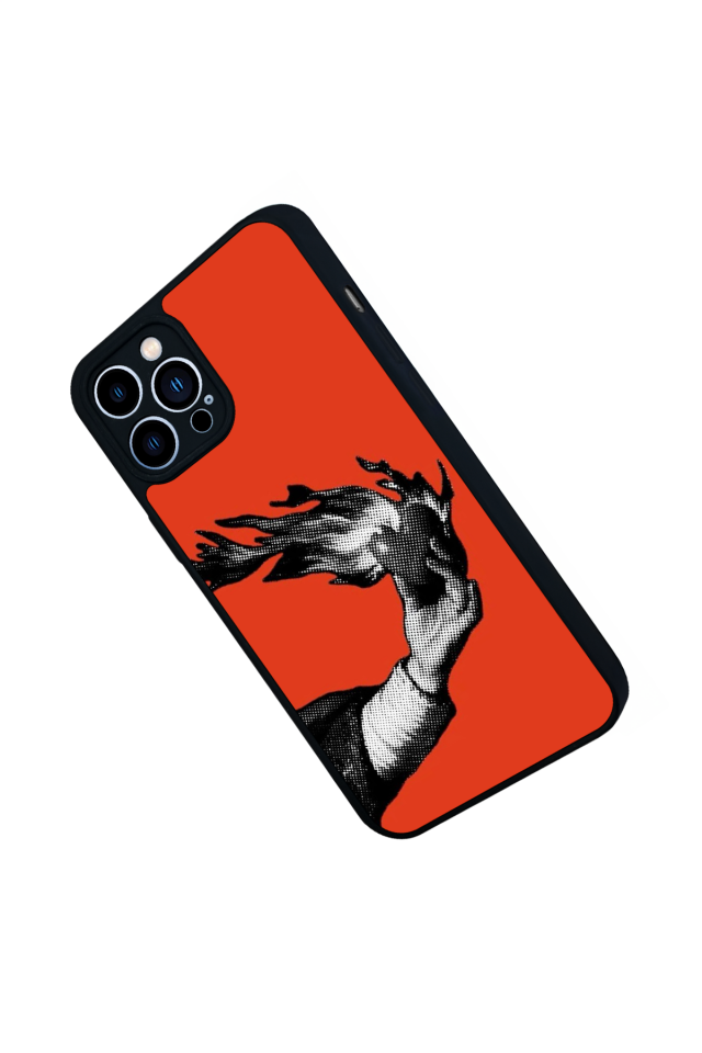 iPhone 12 Pro Max Uyumlu Kirmizi Tasarımlı Glossy Premium Kılıf