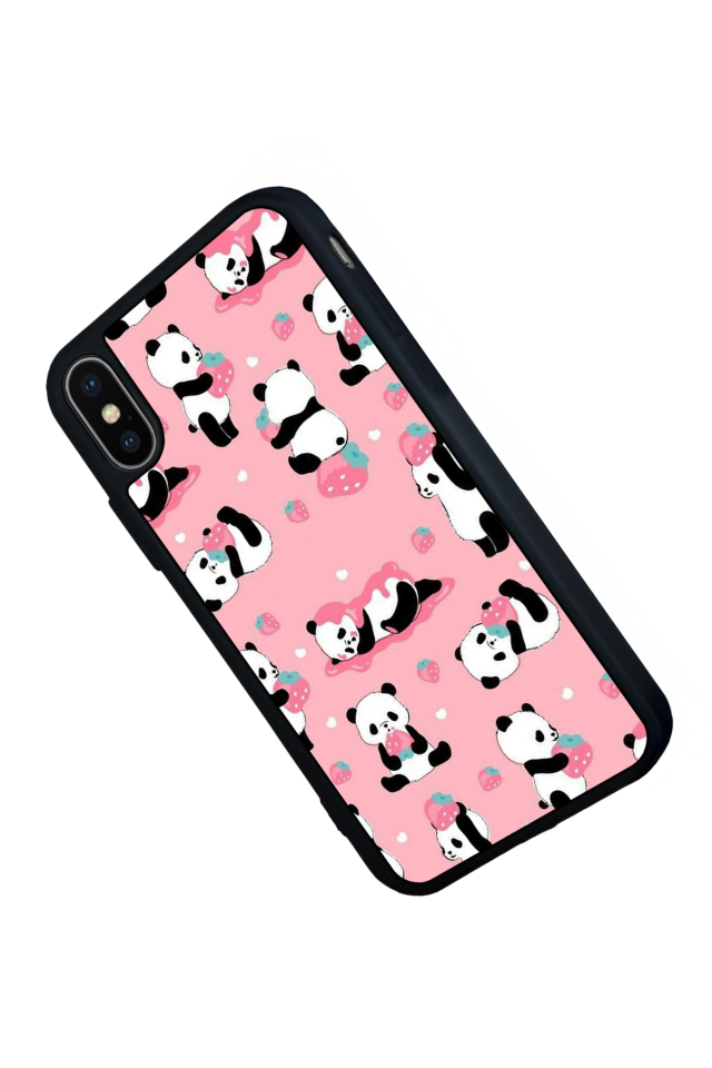 iPhone XS Max Uyumlu Panda Tasarımlı Glossy Premium Kılıf