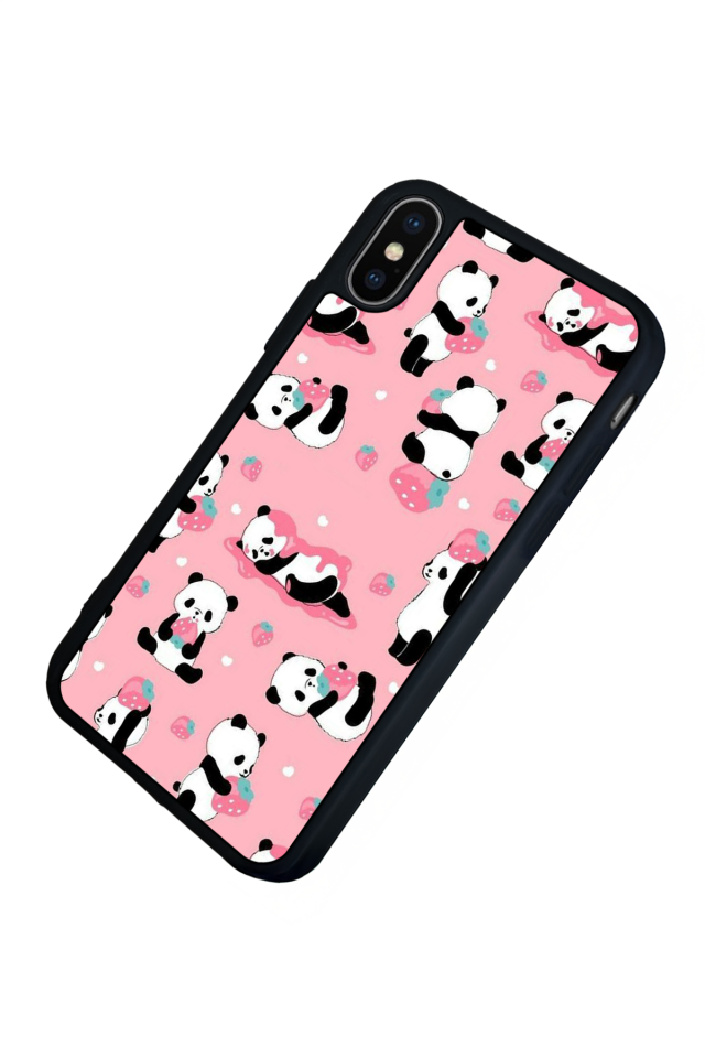 iPhone XS Max Uyumlu Panda Tasarımlı Glossy Premium Kılıf