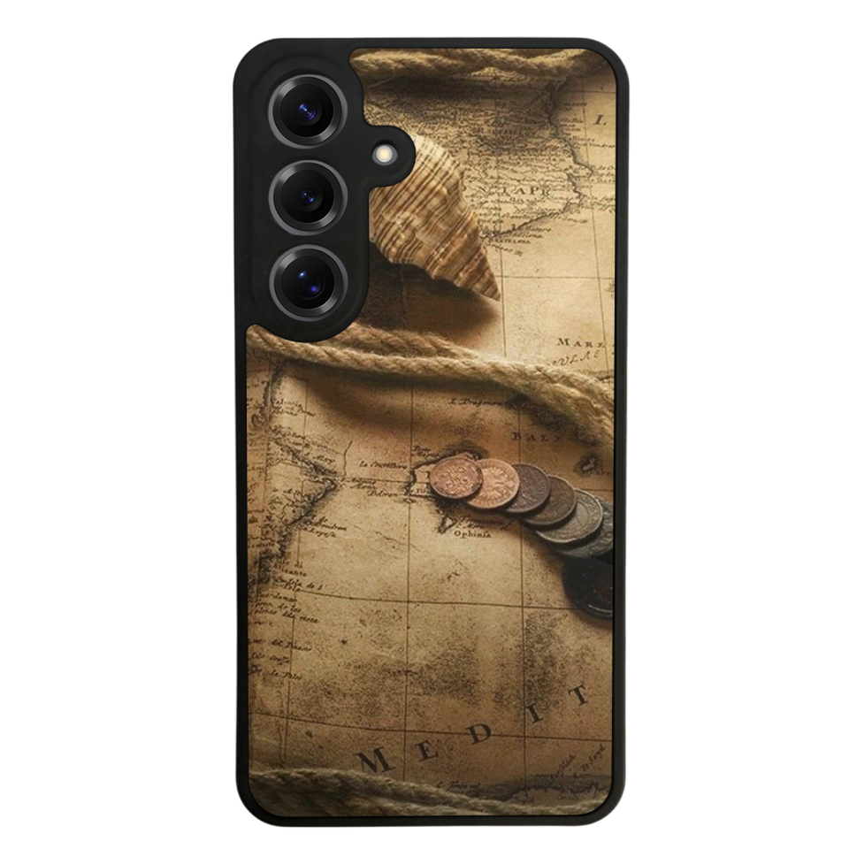 Samsung Galaxy S25 Uyumlu Pusula Tasarımlı Glossy Premium Kılıf