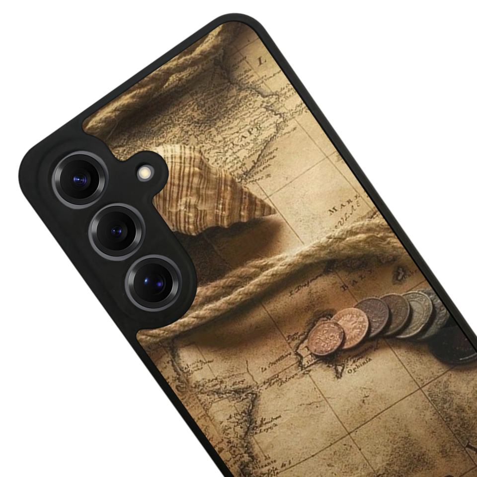 Samsung Galaxy S25 Uyumlu Pusula Tasarımlı Glossy Premium Kılıf