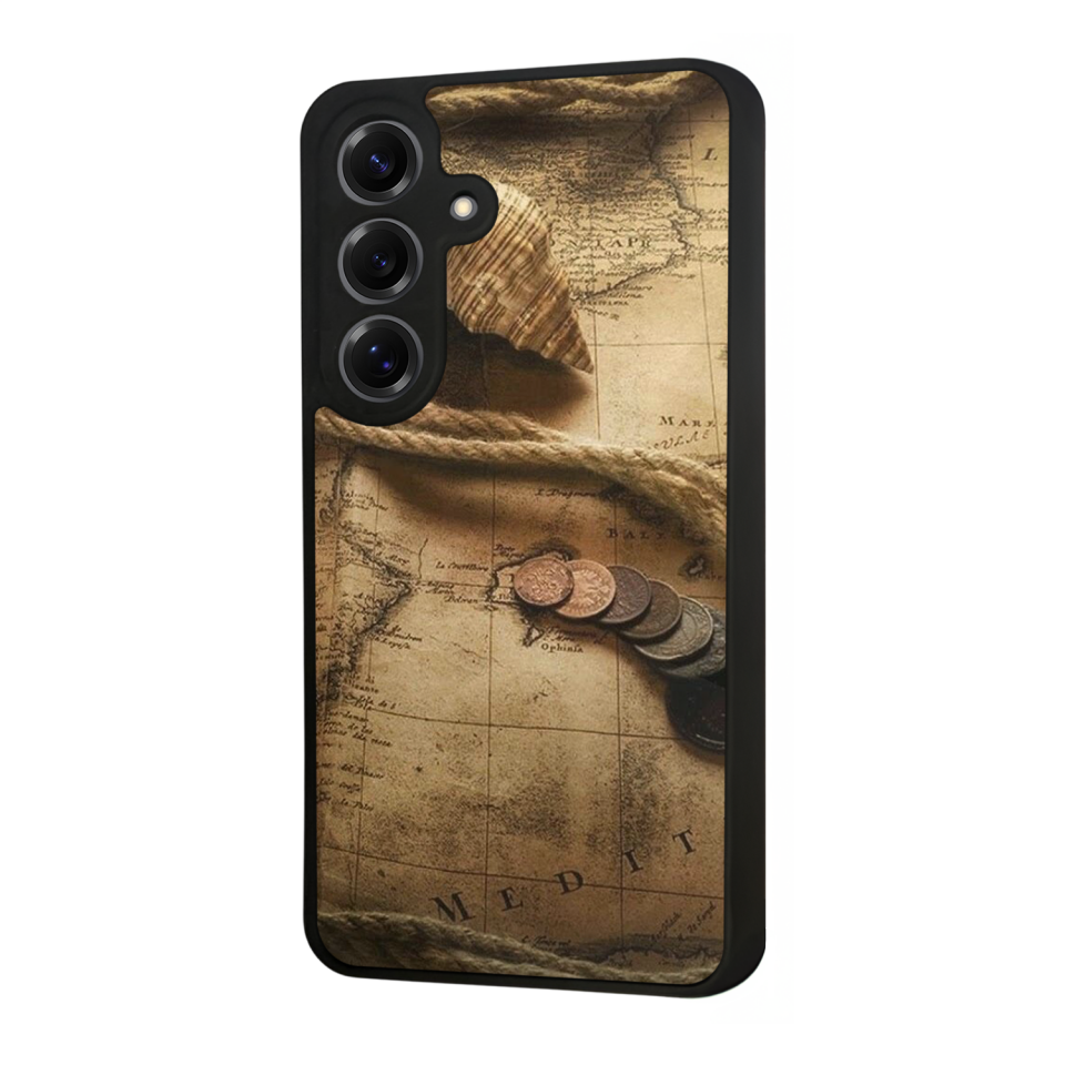 Samsung Galaxy S25 Uyumlu Pusula Tasarımlı Glossy Premium Kılıf
