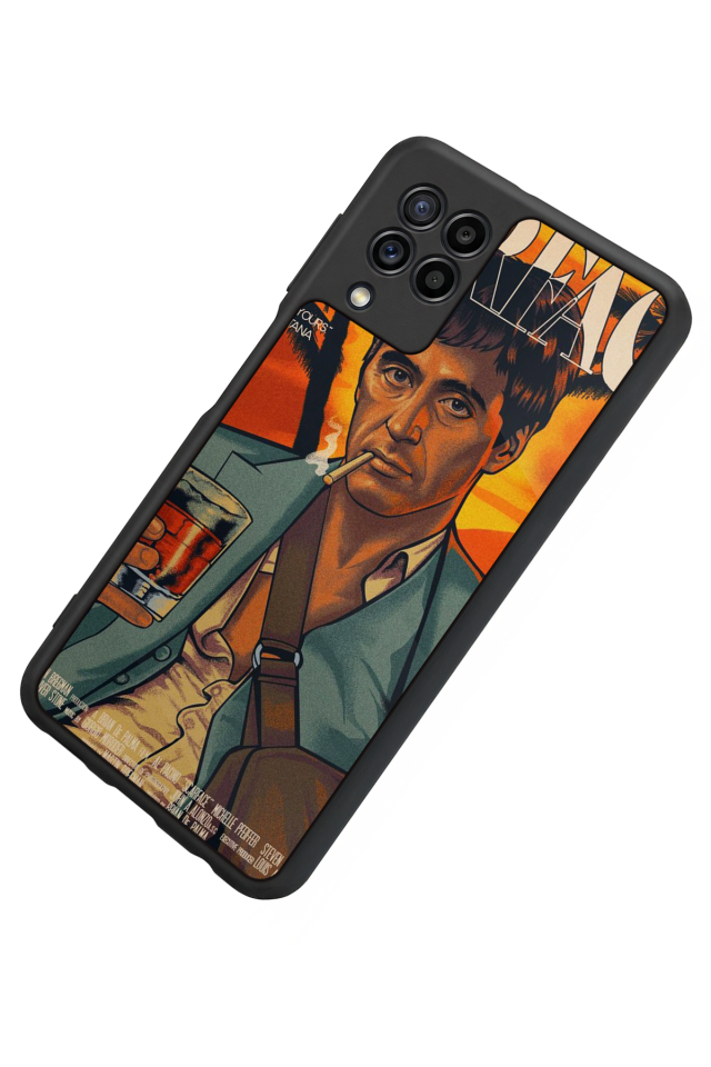 Samsung Galaxy M32 Uyumlu Scarface Tasarımlı Glossy Premium Kılıf