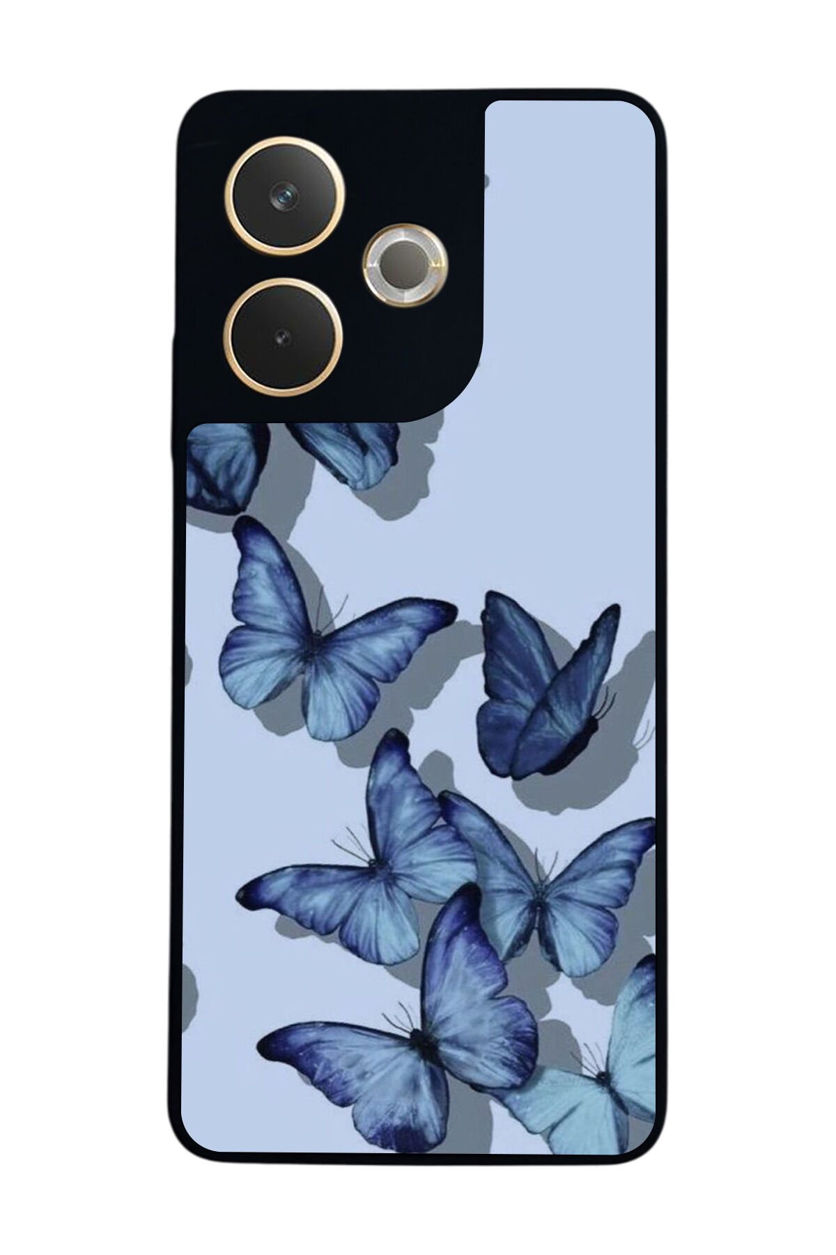 Oppo A5 Pro Uyumlu Kelebek Tasarımlı Glossy Premium Kılıf