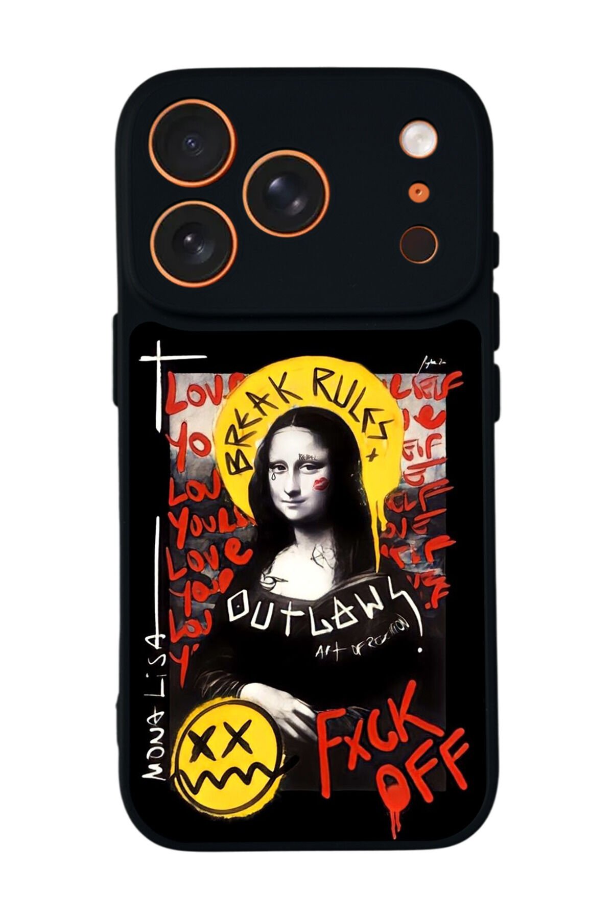 iPhone 17 Pro Uyumlu Monalisa Tasarımlı Glossy Premium Kılıf