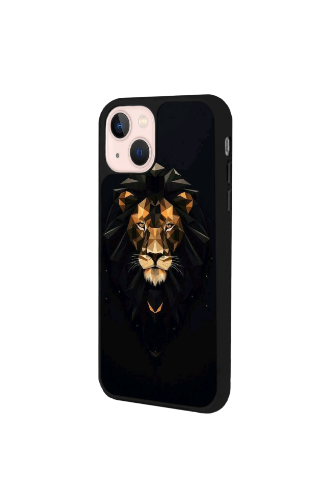 iPhone 13 Mini Uyumlu Aslan Tasarımlı Glossy Premium Kılıf