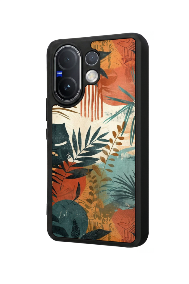 Vivo V60 Uyumlu Botanik Tasarımlı Glossy Premium Kılıf