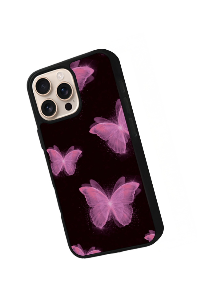 iPhone 16 Pro Max Uyumlu Kelebek Tasarımlı Glossy Premium Kılıf