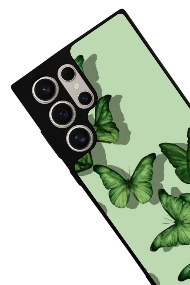 Samsung Galaxy S22 Ultra Uyumlu Kelebek Tasarımlı Glossy Premium Kılıf