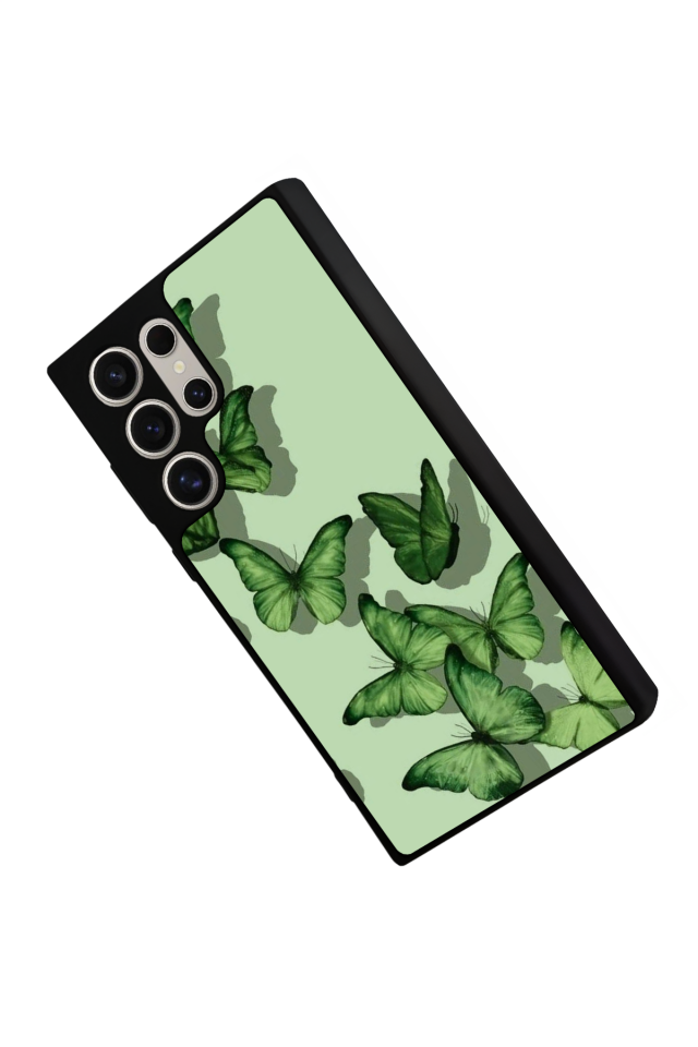 Samsung Galaxy S22 Ultra Uyumlu Kelebek Tasarımlı Glossy Premium Kılıf