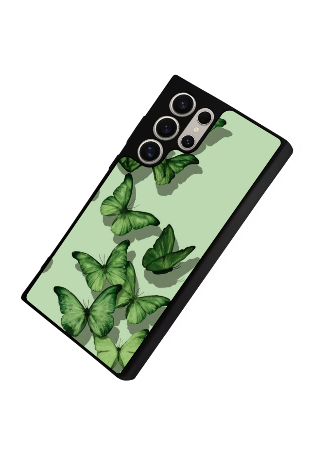 Samsung Galaxy S22 Ultra Uyumlu Kelebek Tasarımlı Glossy Premium Kılıf