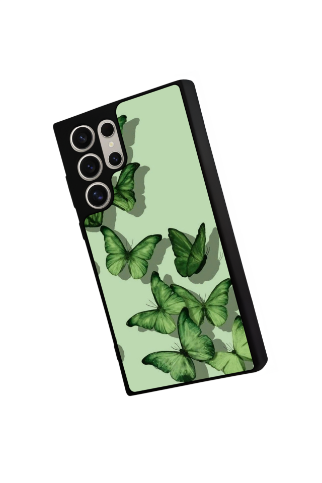 Samsung Galaxy S22 Ultra Uyumlu Kelebek Tasarımlı Glossy Premium Kılıf