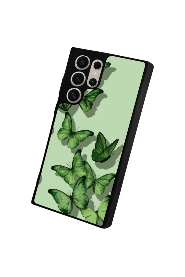 Samsung Galaxy S22 Ultra Uyumlu Kelebek Tasarımlı Glossy Premium Kılıf