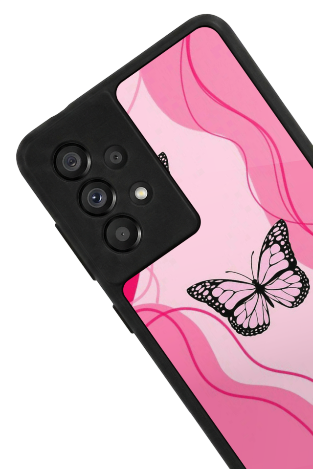 Samsung Galaxy A73 Uyumlu Kelebek Tasarımlı Glossy Premium Kılıf