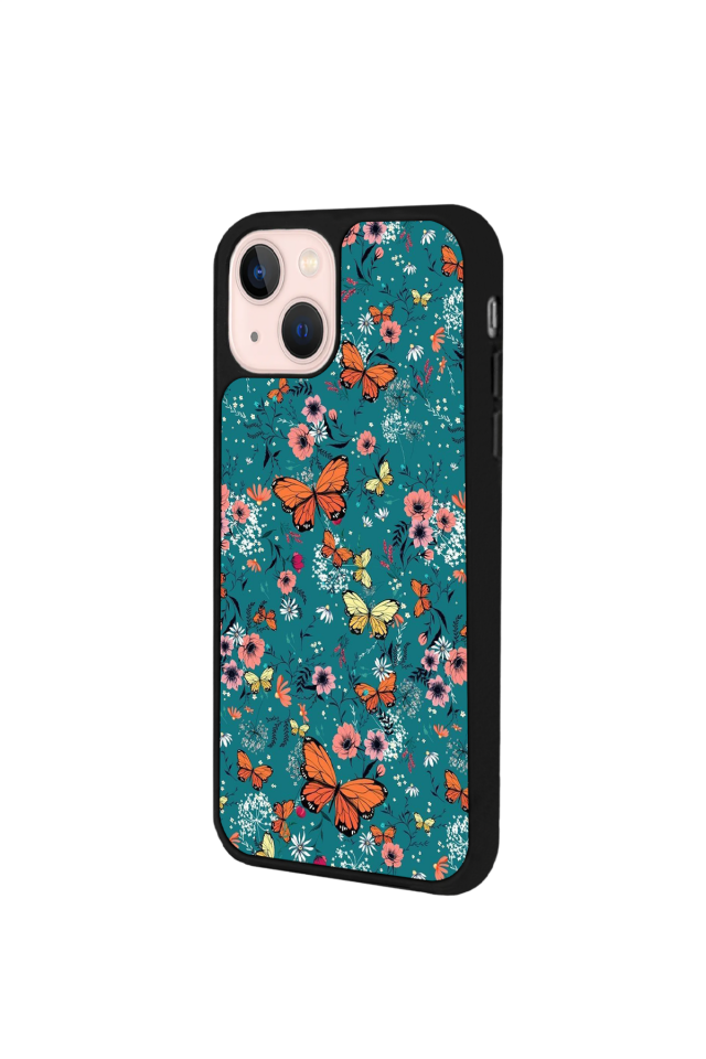 iPhone 14 Plus Uyumlu Kelebek Tasarımlı Glossy Premium Kılıf