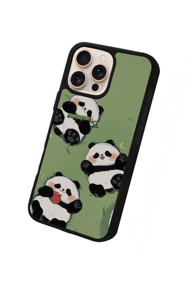 iPhone 15 Pro Max Uyumlu Panda Tasarımlı Glossy Premium Kılıf
