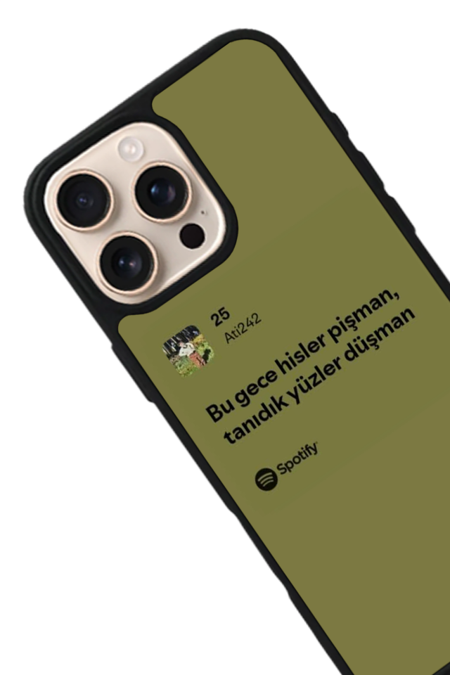 iPhone 15 Pro Uyumlu Sarki Sozleri Tasarımlı Glossy Premium Kılıf