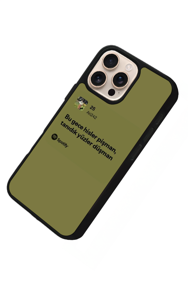 iPhone 15 Pro Uyumlu Sarki Sozleri Tasarımlı Glossy Premium Kılıf