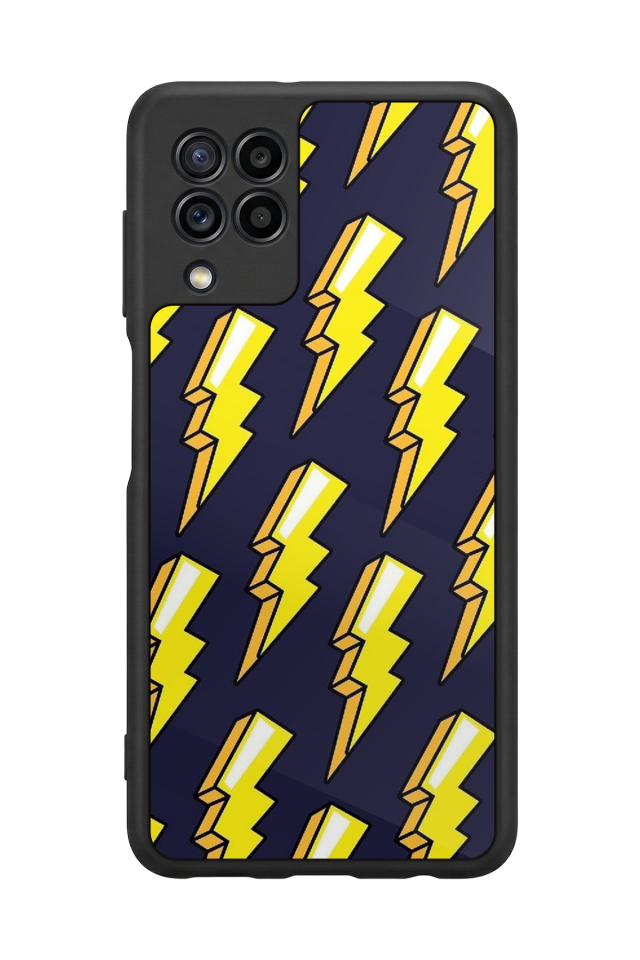 Samsung Galaxy M32 Uyumlu Simsek Tasarımlı Glossy Premium Kılıf