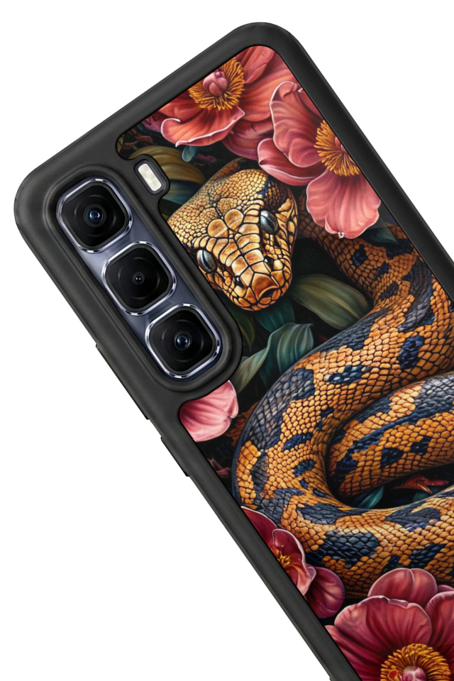 Infinix Hot 60 Pro Plus Uyumlu Yılan Tasarımlı Glossy Premium Kılıf
