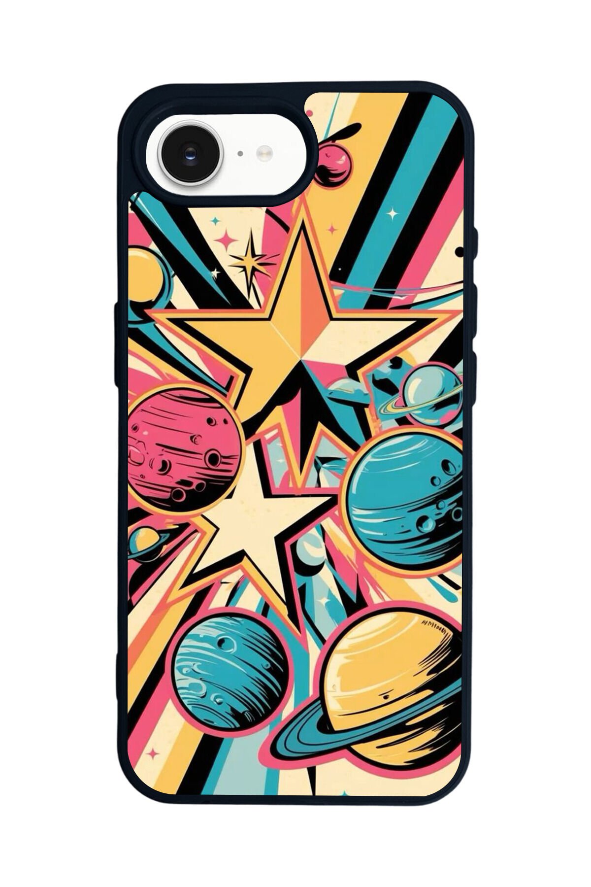 iPhone 16E Uyumlu Uzay Tasarımlı Glossy Premium Kılıf