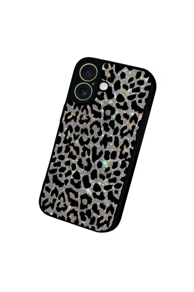 iPhone 17 Uyumlu Hologram Leopar Tasarımlı Glossy Premium Kılıf