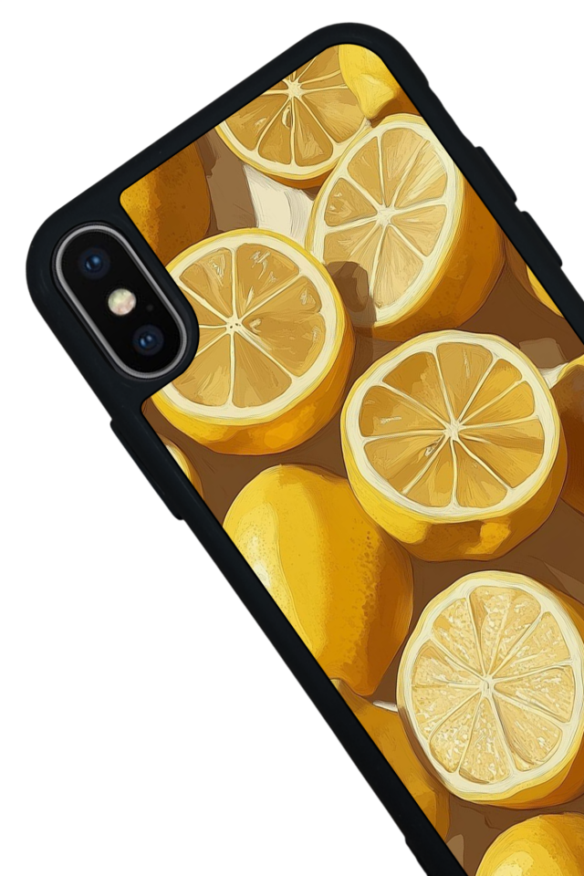 iPhone X/ XS Uyumlu Limon Tasarımlı Glossy Premium Kılıf