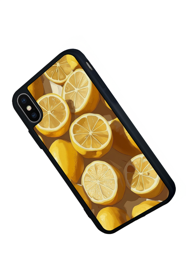 iPhone X/ XS Uyumlu Limon Tasarımlı Glossy Premium Kılıf