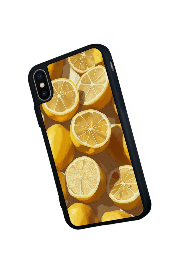 iPhone X/ XS Uyumlu Limon Tasarımlı Glossy Premium Kılıf