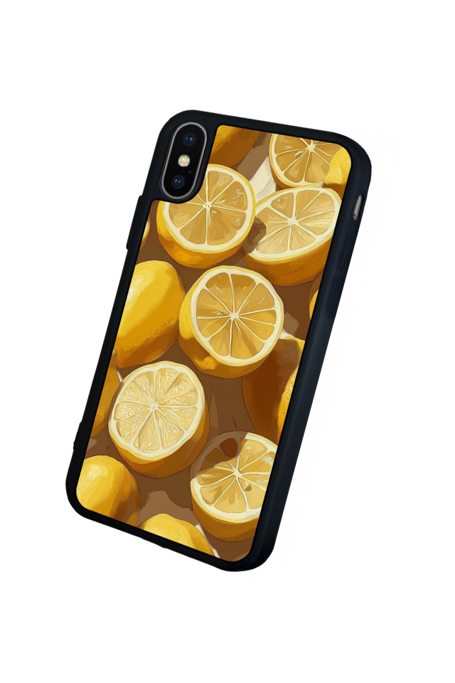 iPhone X/ XS Uyumlu Limon Tasarımlı Glossy Premium Kılıf