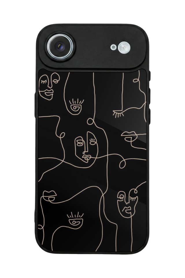 iPhone 17 Air Uyumlu Line Art Tasarımlı Glossy Premium Kılıf