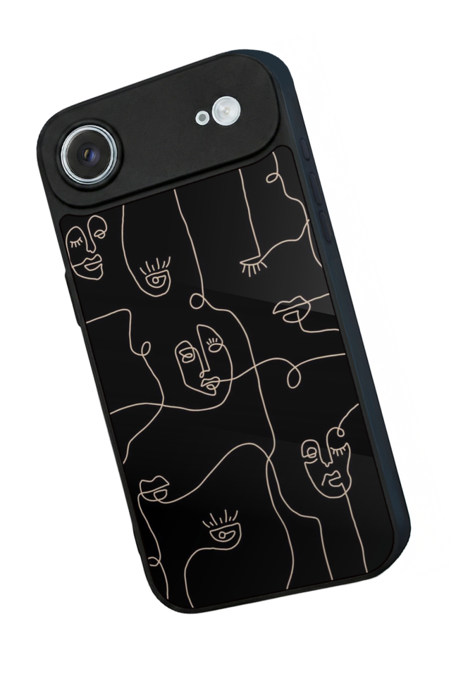iPhone 17 Air Uyumlu Line Art Tasarımlı Glossy Premium Kılıf