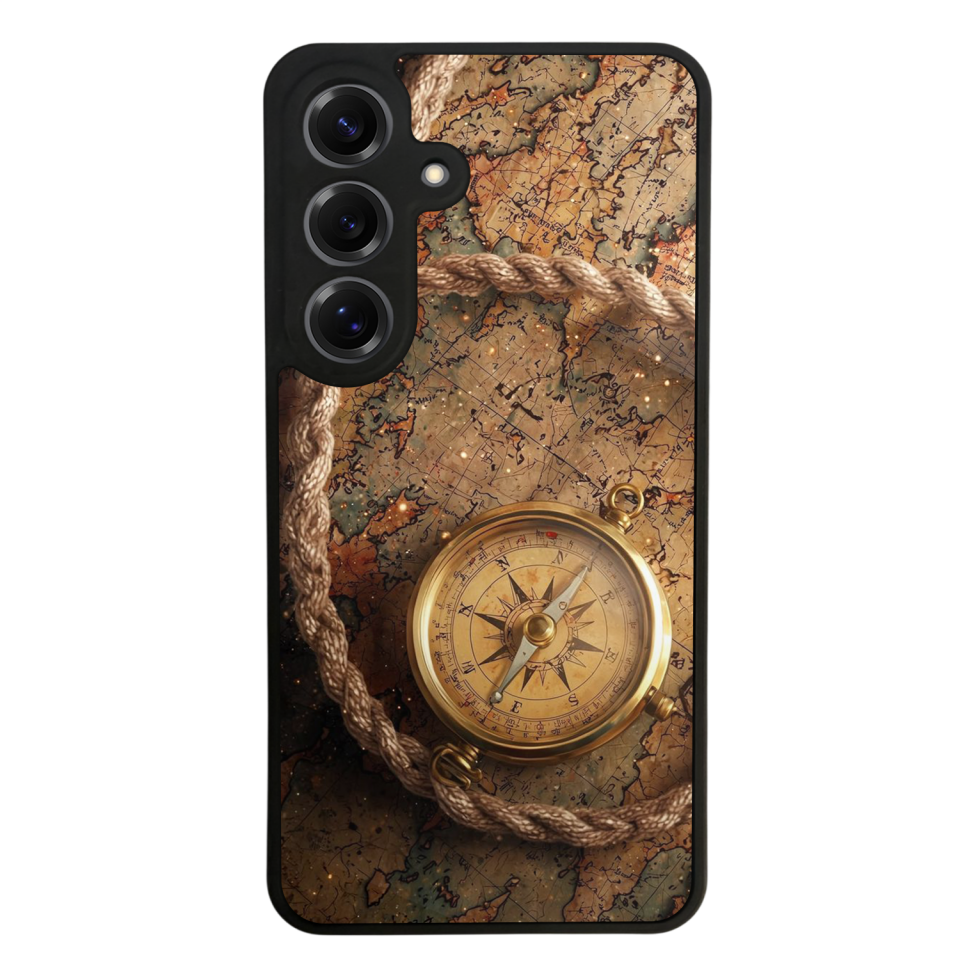 Samsung Galaxy S25 Uyumlu Pusula Tasarımlı Glossy Premium Kılıf