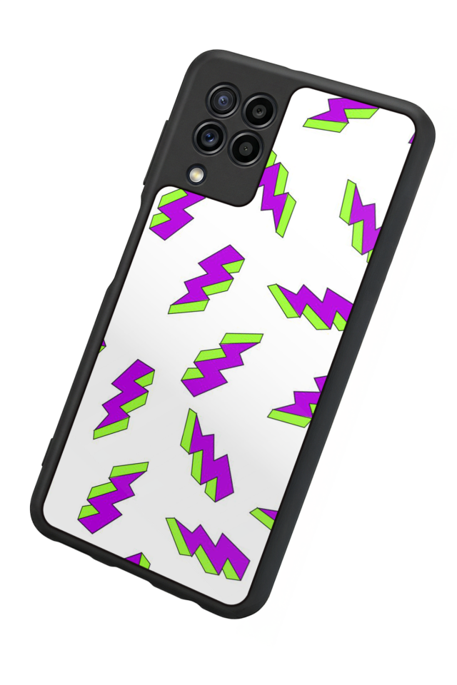 Samsung Galaxy M32 Uyumlu Simsek Tasarımlı Glossy Premium Kılıf