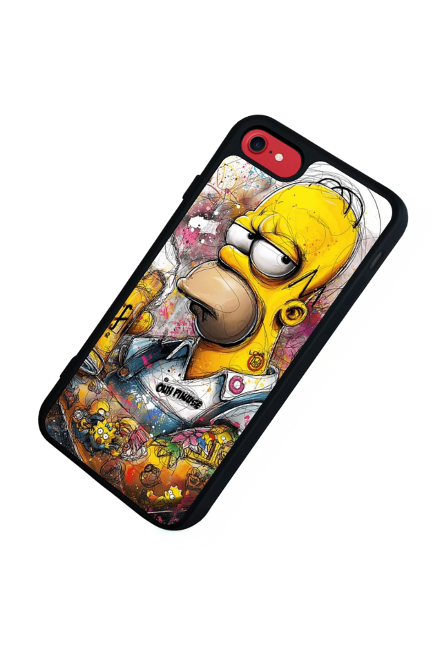 iPhone SE Uyumlu The Simpsons Tasarımlı Glossy Premium Kılıf
