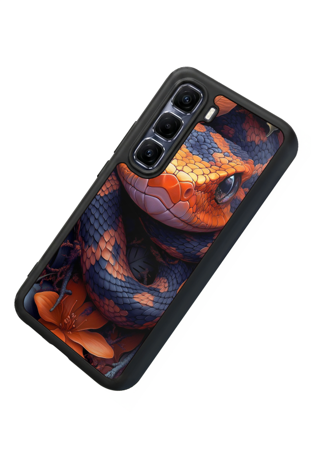 Infinix Hot 60 Pro Plus Uyumlu Yılan Tasarımlı Glossy Premium Kılıf