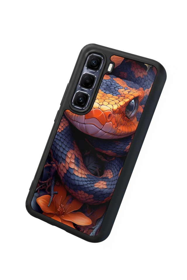 Infinix Hot 60 Pro Plus Uyumlu Yılan Tasarımlı Glossy Premium Kılıf