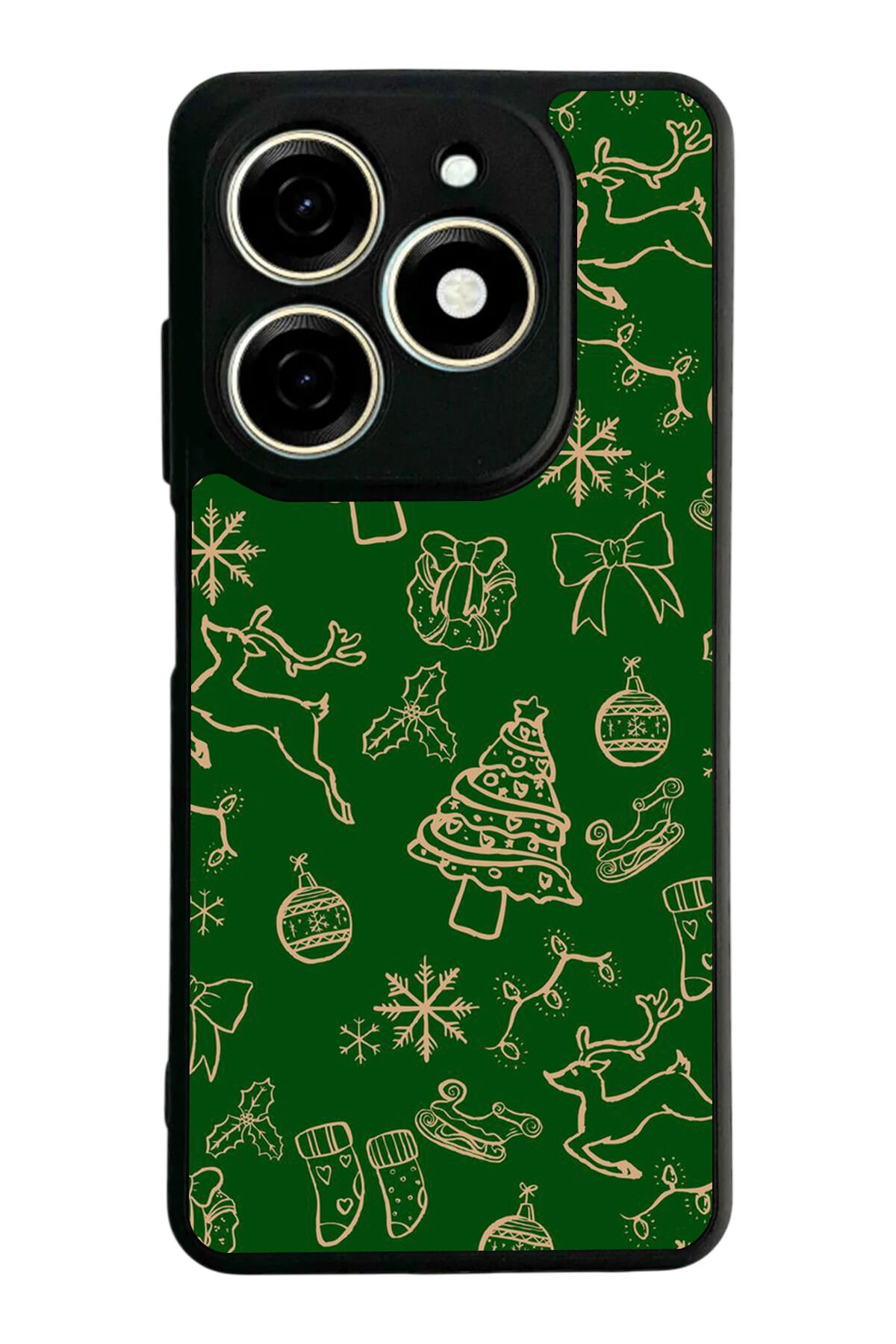 Infınıx Smart 8 Pro Uyumlu Yilbasi Christmas Tasarımlı Glossy Premium Kılıf