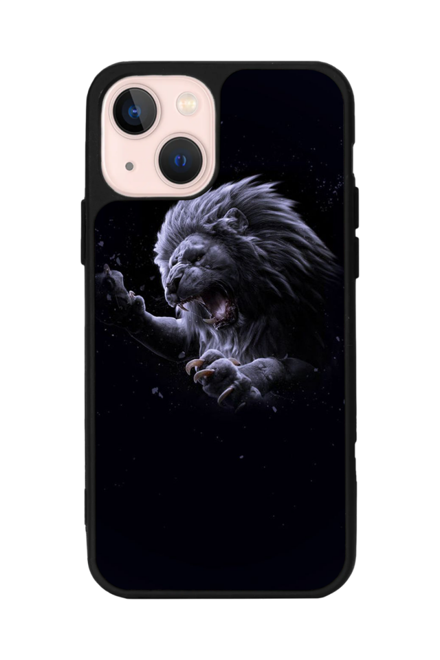 iPhone 13 Mini Uyumlu Aslan Tasarımlı Glossy Premium Kılıf