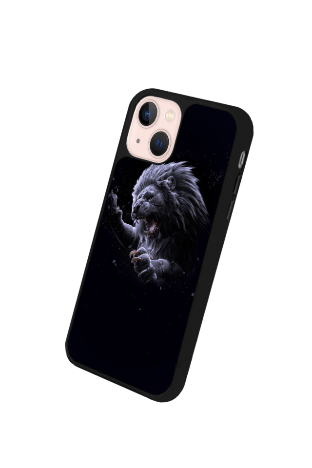 iPhone 13 Mini Uyumlu Aslan Tasarımlı Glossy Premium Kılıf