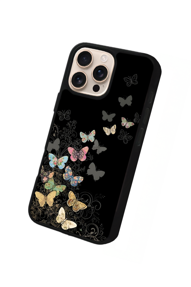iPhone 16 Pro Max Uyumlu Kelebek Tasarımlı Glossy Premium Kılıf