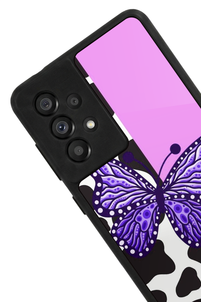 Samsung Galaxy A73 Uyumlu Kelebek Tasarımlı Glossy Premium Kılıf