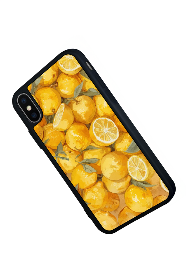 iPhone X/ XS Uyumlu Limon Tasarımlı Glossy Premium Kılıf