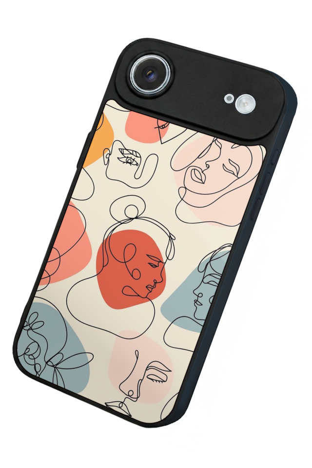 iPhone 17 Air Uyumlu Line Art Tasarımlı Glossy Premium Kılıf