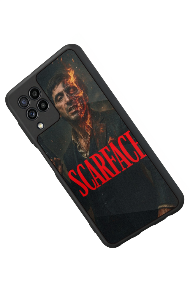 Samsung Galaxy M32 Uyumlu Scarface Tasarımlı Glossy Premium Kılıf